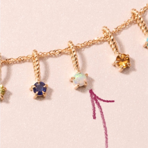 Catbird Jewelry - Catbird 14k Gold Opal Little Star Birthstone Charm